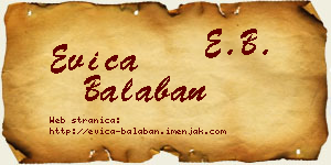 Evica Balaban vizit kartica